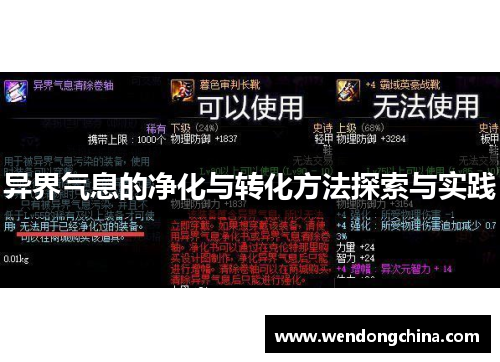 异界气息的净化与转化方法探索与实践